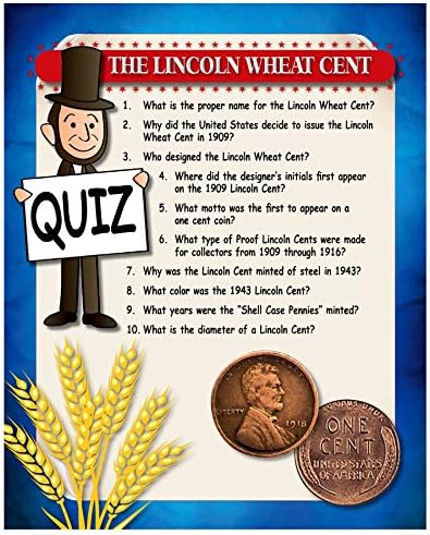 20 השנים האחרונות של סט מטבע מתחילים למתחילים של לינקולן חיטה | מטבעות לילדים | גיליון צביעה וחידון | סנט אוזן חיטה- אוצרות מטבעות אמריקאים